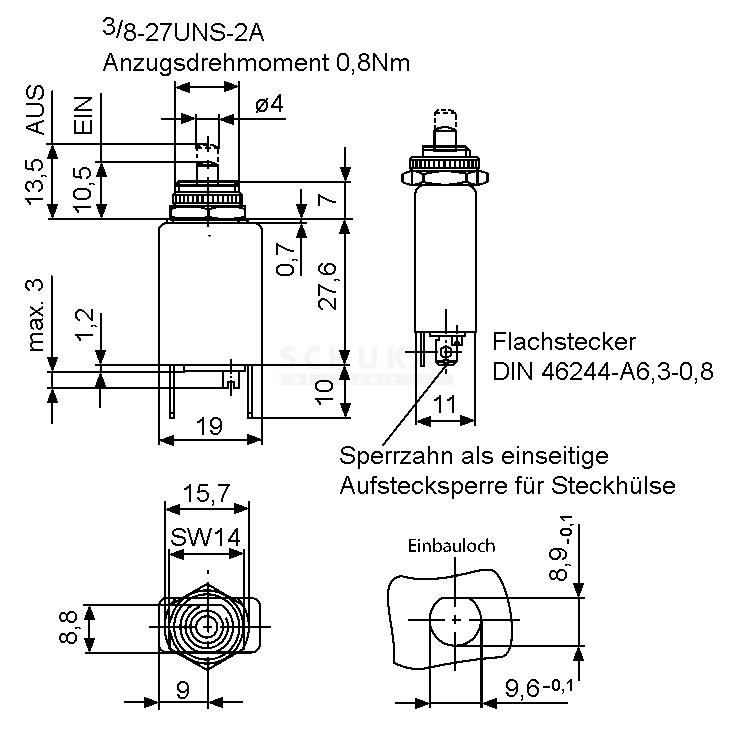 ETA 2210-T220-K0M1-H1A1 3AC415V DC65V Circuit Breaker 2 Pole 5 Amp
