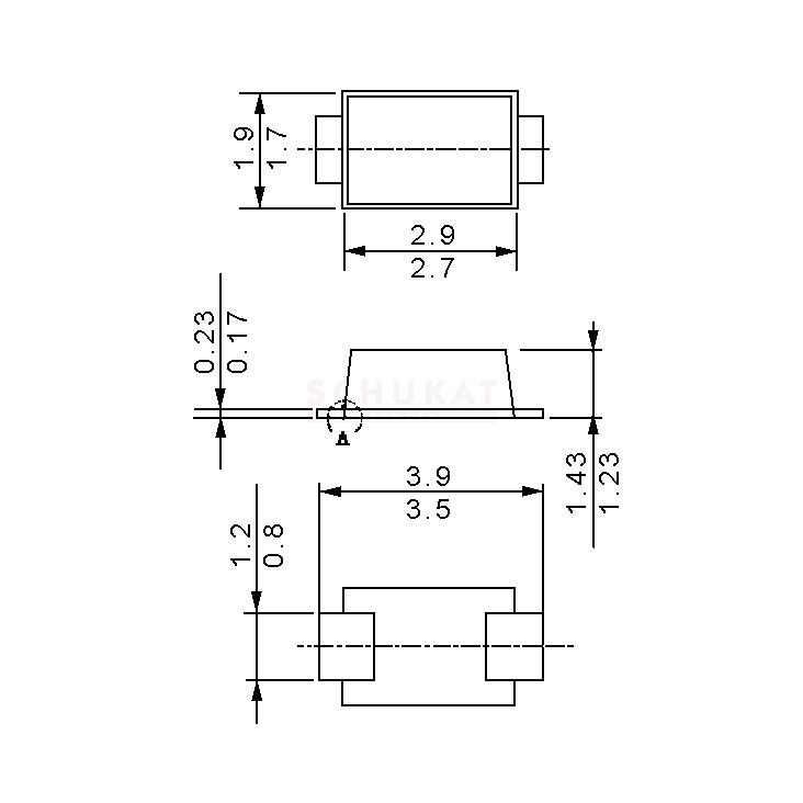 Gleichrichterdiode Schottky SMD 40V 0,03A SOD323 TAIWAN 32X RB751V-40-RRG Diode 